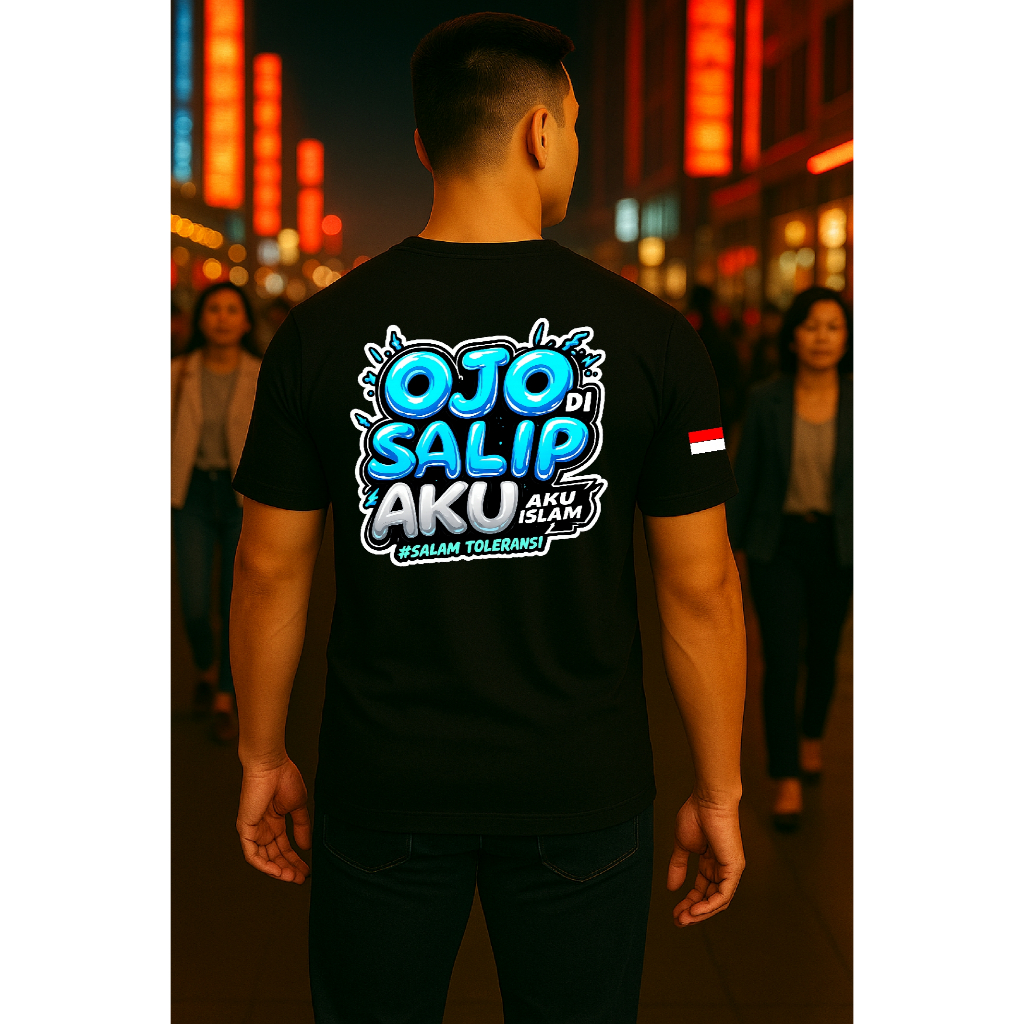 Kaos Wanita Pria Ojo Disalib Mas Aku Islam kata2 VIiral Crew Neck Bahan Katun Kaos Polos Putih Hitam