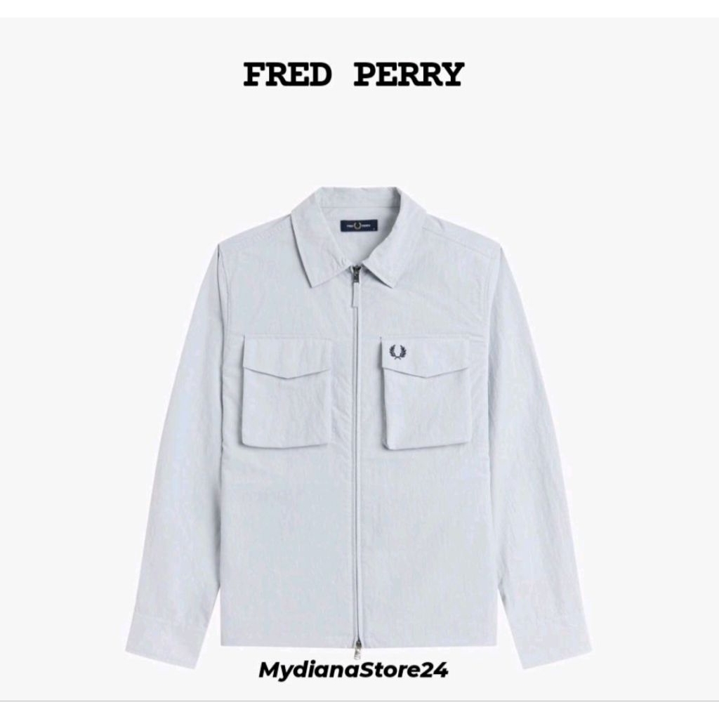 FRED PERRY - FRED PERRY RIPSTOP POCKET OVERSHIRT - DUSKY BLUE
