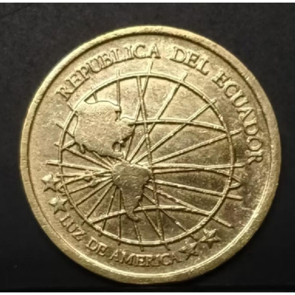 Uang Koin Kuno Ekuador 1 Centavo 2000 Edisi Peta Dunia