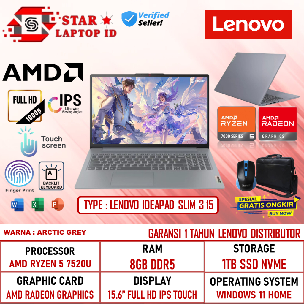 FLASH SALE Laptop Lenovo Ideapad Slim 3 15 ALL VARIAN AMD RYZEN 7 AMD RYZEN 5 AMD RYZEN 3 INTEL I3 I