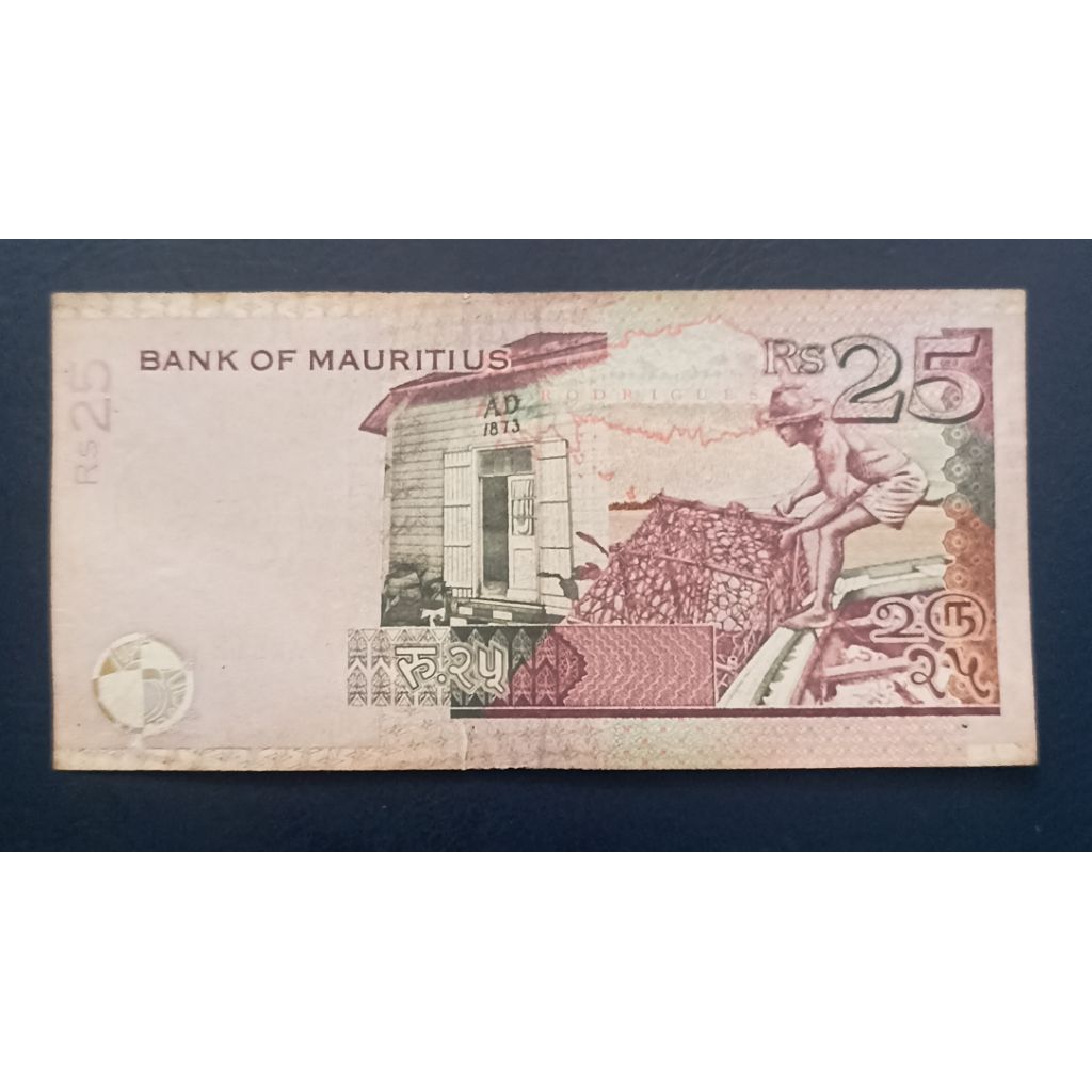 UANG KERTAS MAURITIUS 25 RUPEES