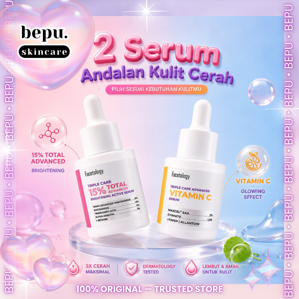 Bepuskincare - Facetology Dual Bright Power: 3X Action Brightening, Visible Glow IN 7 DAYS / Cerah G