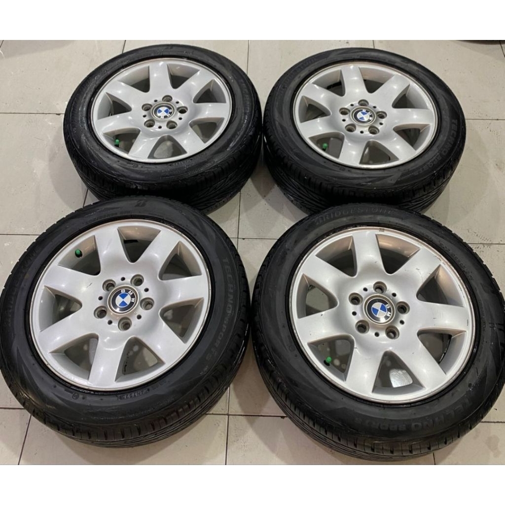 Velg pelek mobil Second murah oem Bmw ring 16 ban Brigestoone Tecno