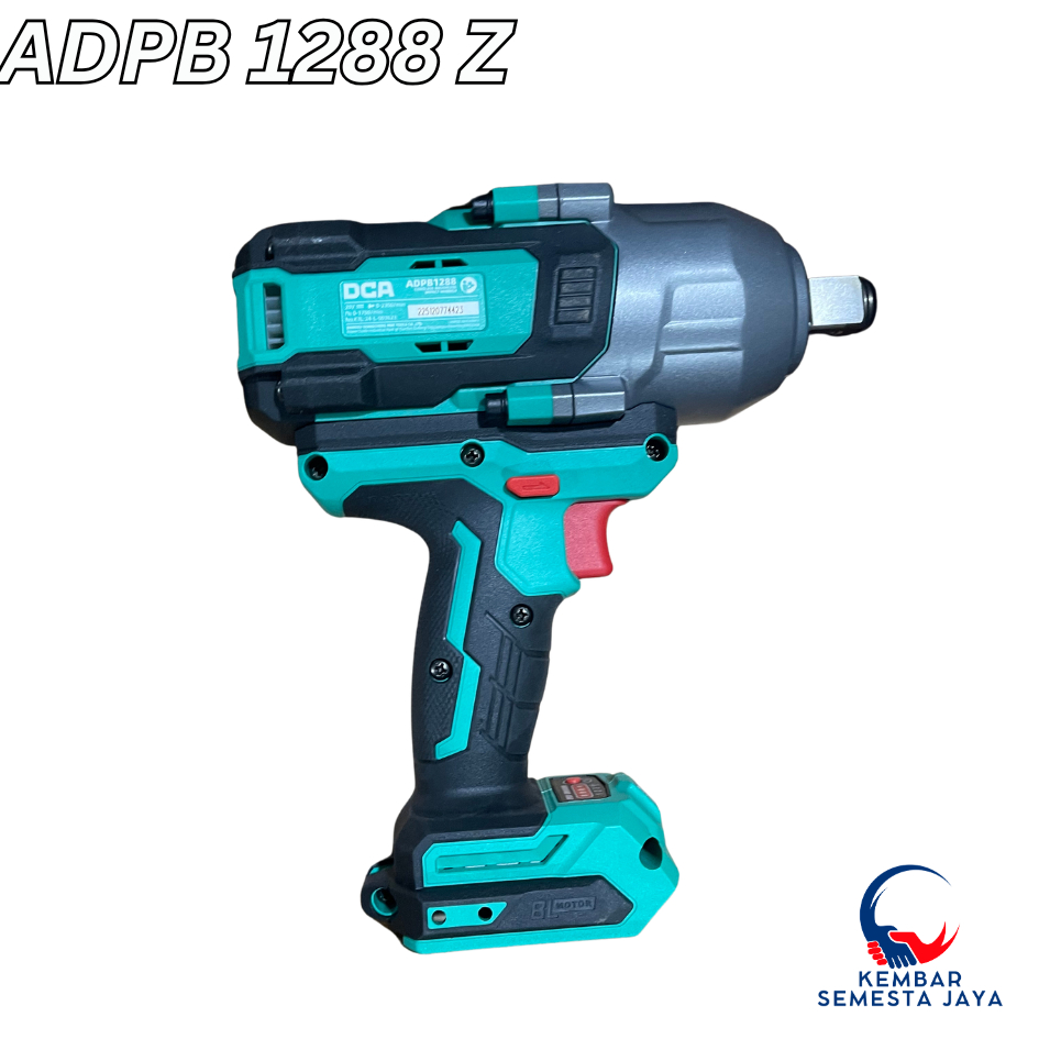 DCA ADPB1288Z UNIT ONLY Impact Wrench Cordless Alat Buka DR 3/4" Baut Baterai BARE TOOL 1700NM BRUSH