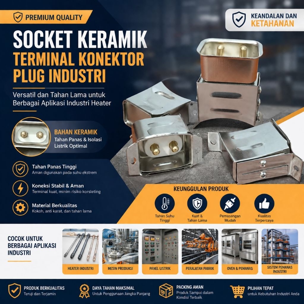 Socket Keramik TerminalKonektor Plug Industri: Socket keramik terminal ini adalah konektor plug indu