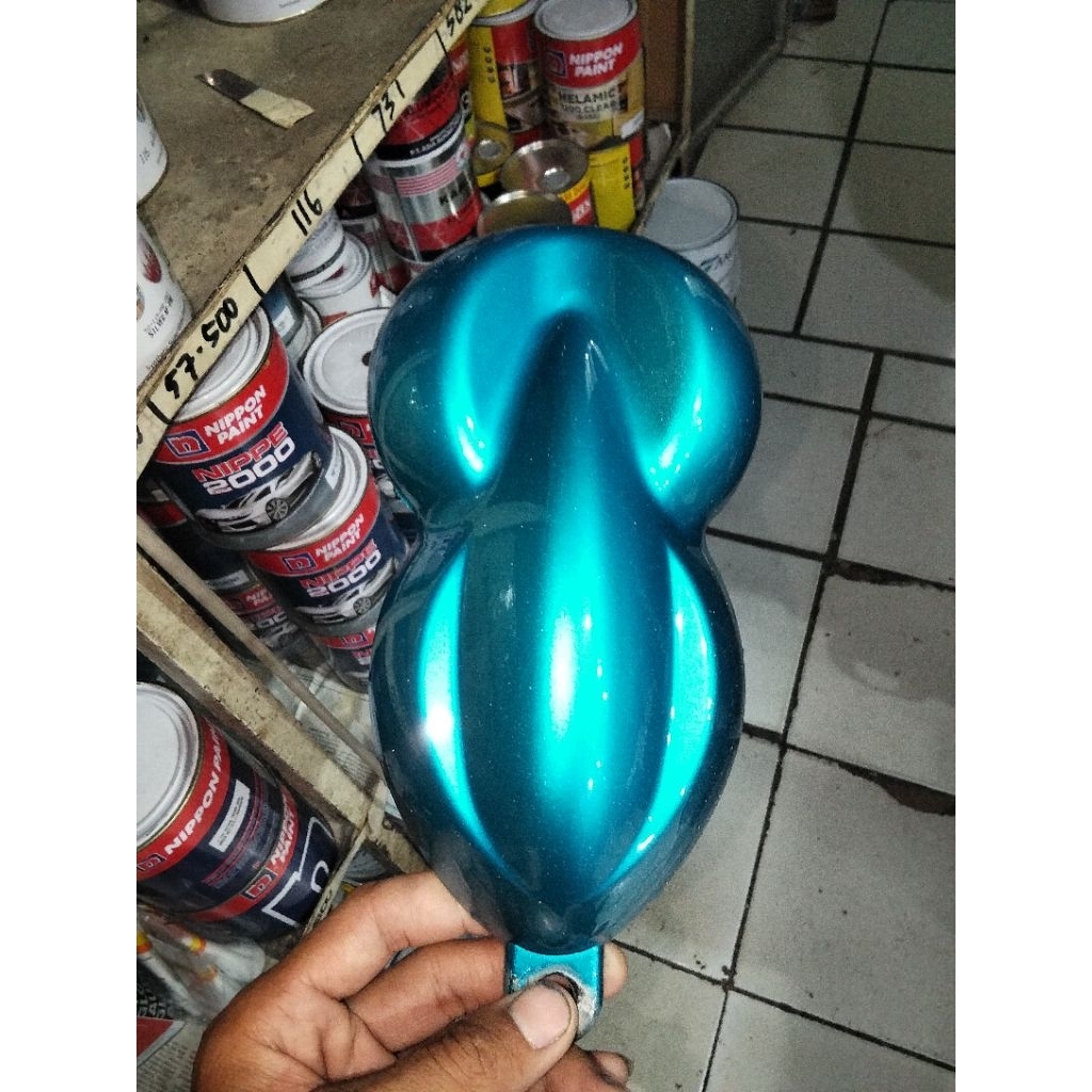 cat pu warna CANDY BLUE # cat pu # wajib dasaran silver