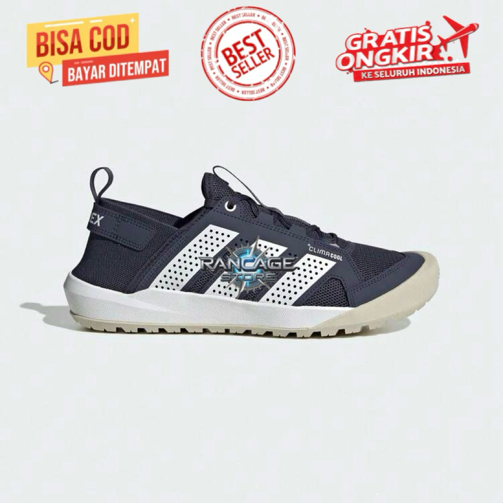 Sepatu Hiking Pria Adidas Daroga Climacool Cyan White