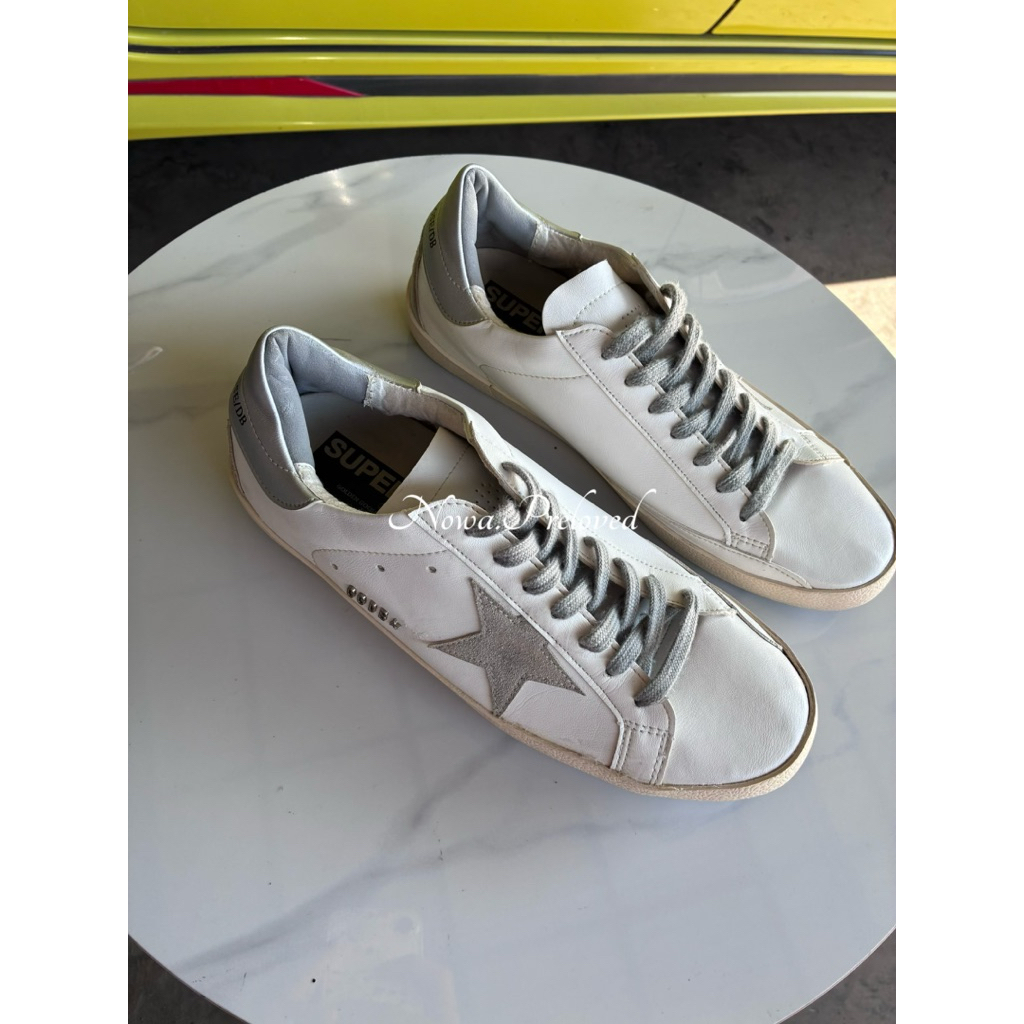 golden goose superstar preloved silver
