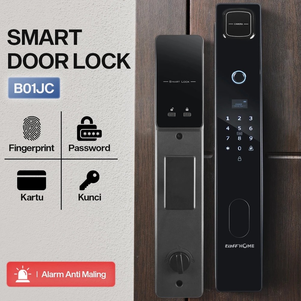 Kunci Pintu Smart Door Lock Fingerprint Password Key Card Key Rumah Apartment B01JC