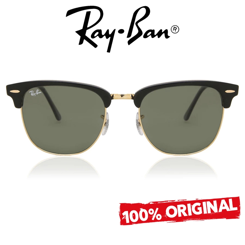 Kacamata Hitam Ray-ban Original Sunglasses Clubmaster Classic RB3016 Lensa Kaca Unisex