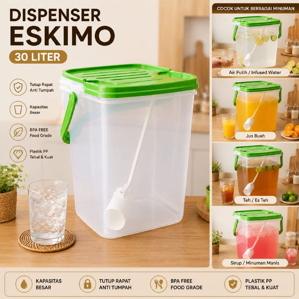 Dispenser Air Minum 30L Wadah Es Teh Galon Serbaguna