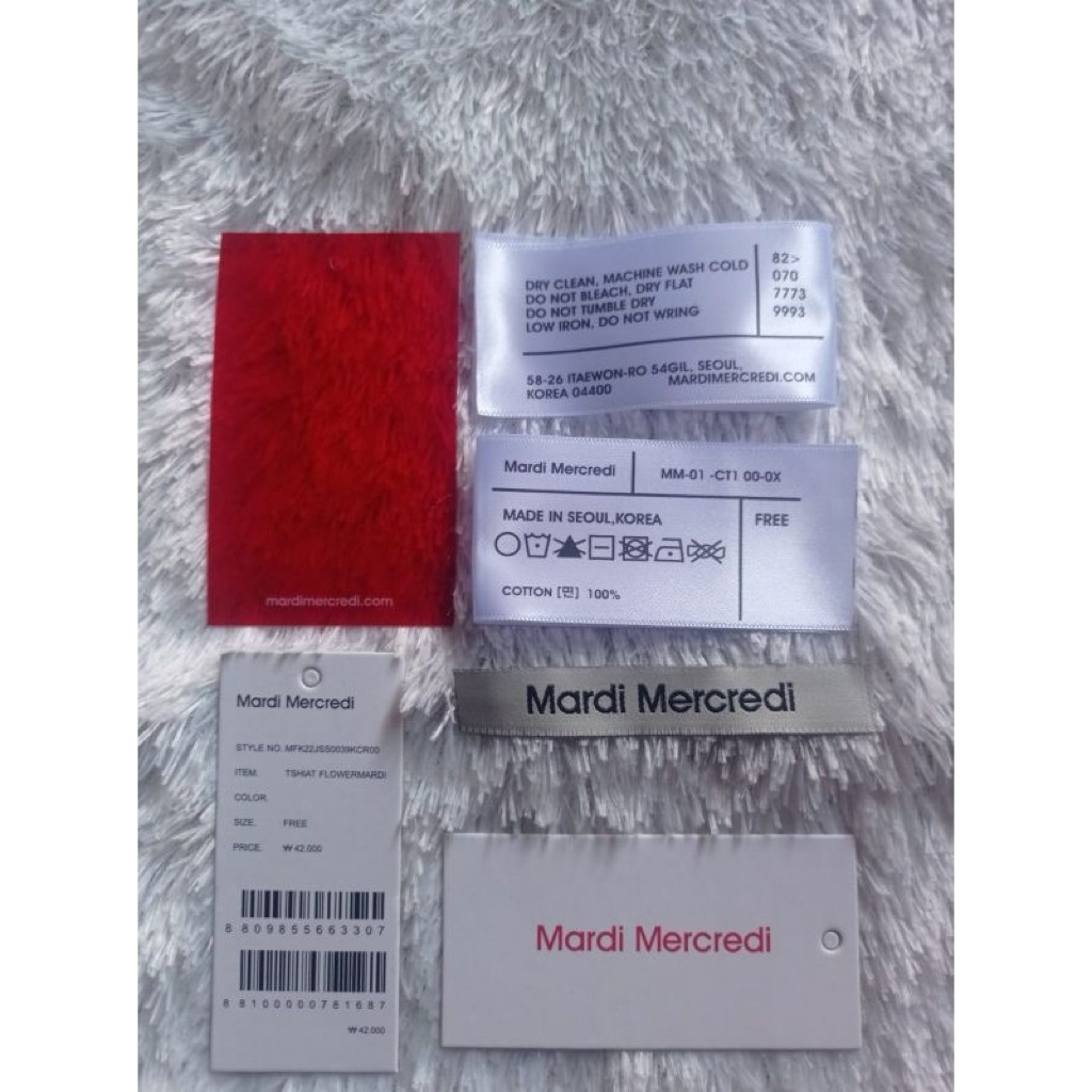 TAG LABEL MARDI , LABEL WOVEN , HANGATG , WOSSHING , MIKA MERAH