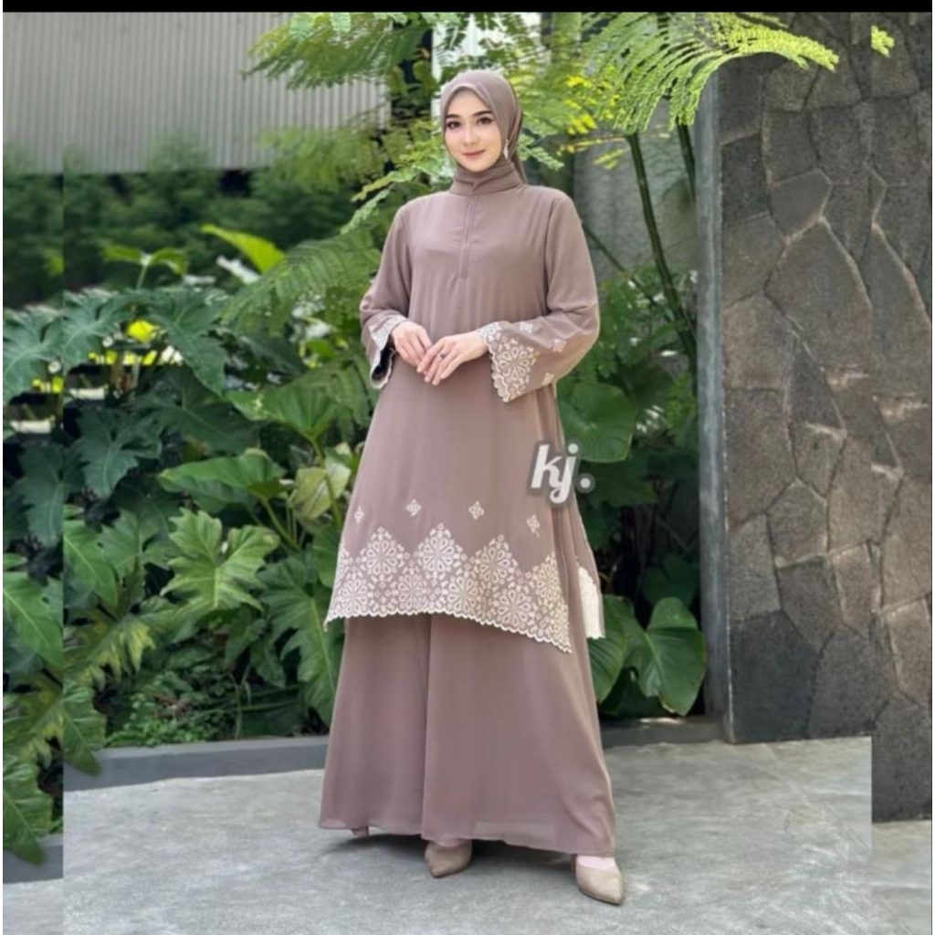 Seroja Set Gamis Melayu Baju Kondangan Khadijah Mode