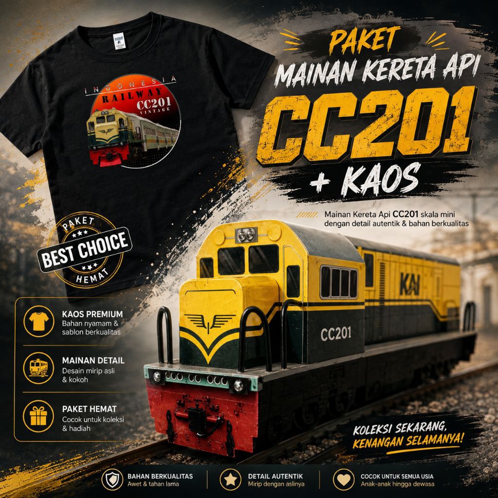 Mainan kereta api cc201+ Kaos