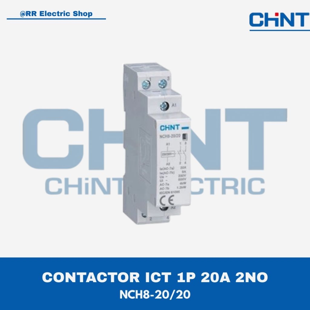 Din ICT Kontaktor NCH8-20/20 2NO 20A Contactor Din Rail Chint Original