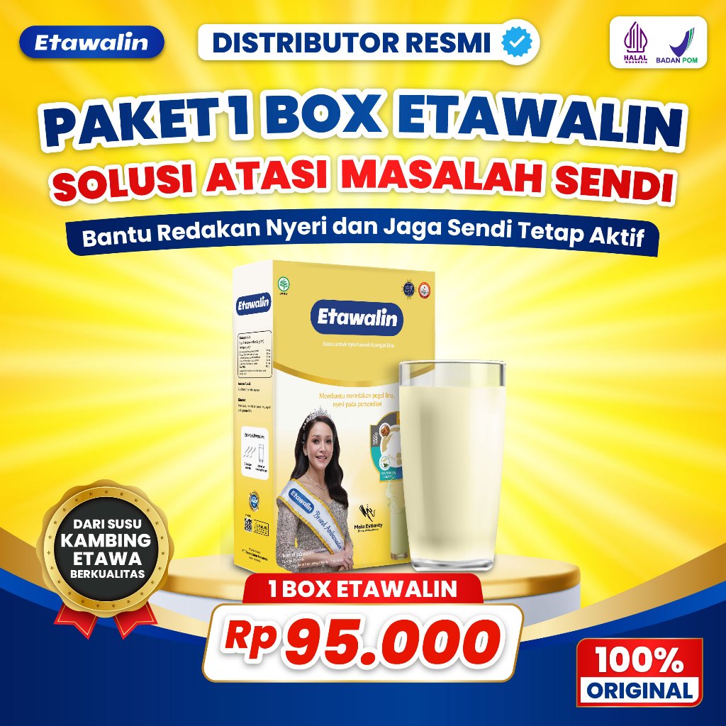 Etawalin Original Susu Herbal Kambing Etawa Atasi Asam Urat Nyeri Sendi Dan Tulang Official  200Gr
