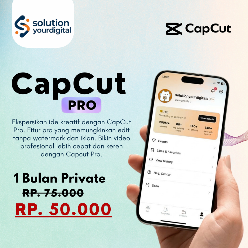 999.999+ Template CapCut Premium Pro 1-6 Bulan Garansi Original