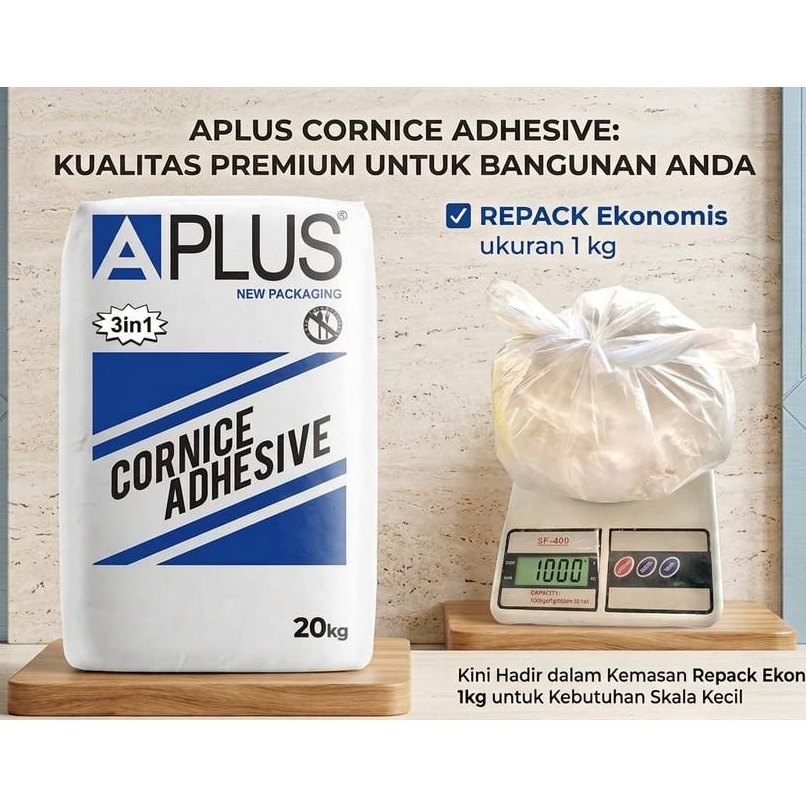 Cornice 1 KG Adhesive Plus repack per kg, Cornice A Plus REPACK (KEMASAN KANTONG KRESEK)
