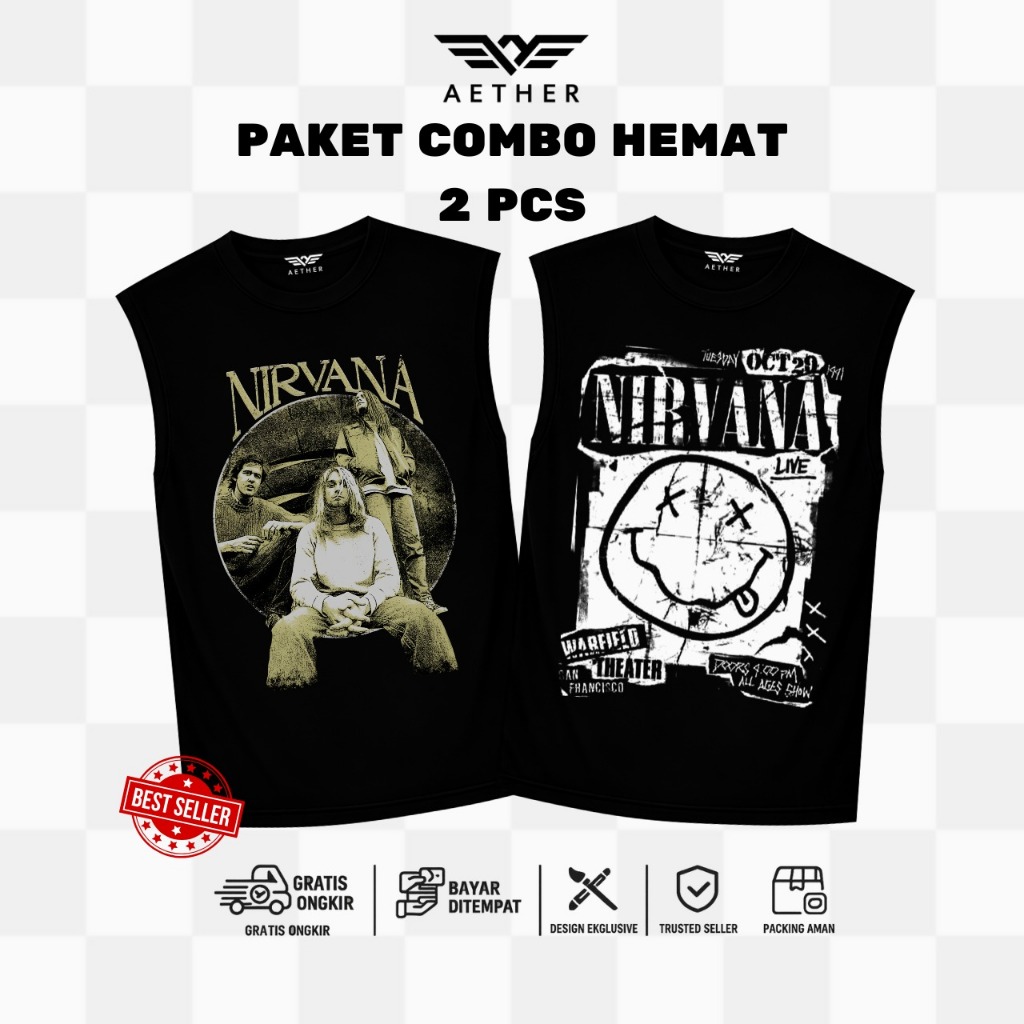 [BUY 1 GET 1] BUNDLING BEST SELLER NIRVANA | NIRVANA X NIRVANA SMILEY FACE | AETHER