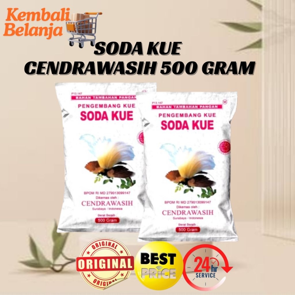 Soda Kue Cap Cendrawasih 500 Gram/ Soda Kue Cendrawasih/ Soda Kue Bahan Baking/ Soda Kue Pengembang 