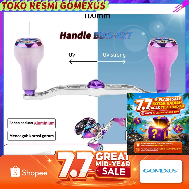 Gomexus 100mm Twin Pegangan Reel BC Heavy Duty Dan Big Game Serat Aluminium Tahan Korosi Lebih Mudah