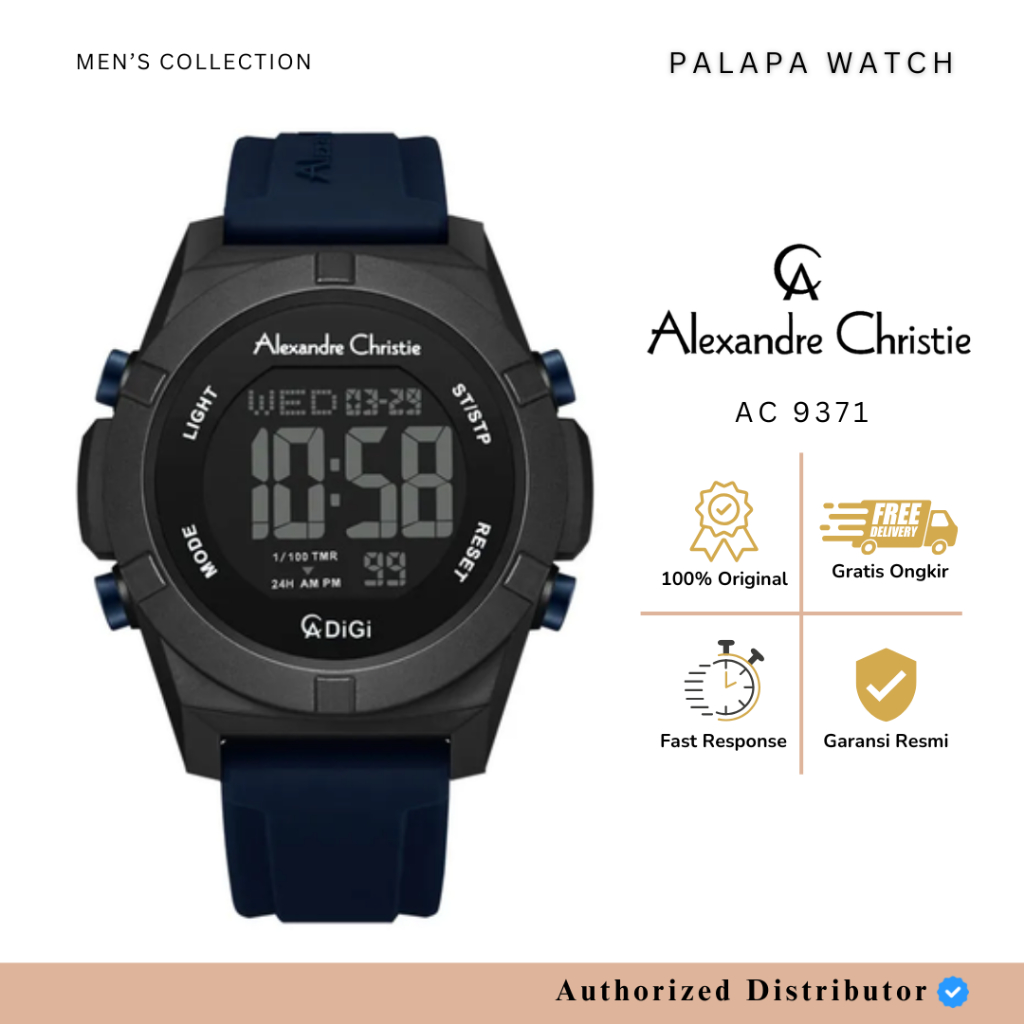 Jam Tangan Pria Alexandre Christie AC 9371 / ac9371 / 9371 Rubber Original Garansi 1 Tahun