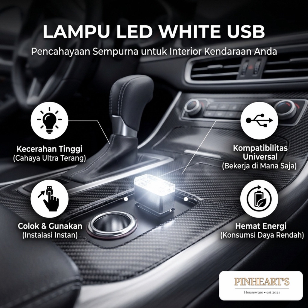 LAMPU LED USB DEKORASI INTERIOR MOBIL / LAMPU LED HIASAN INTERIOR & DASHBOARD MOBIL
