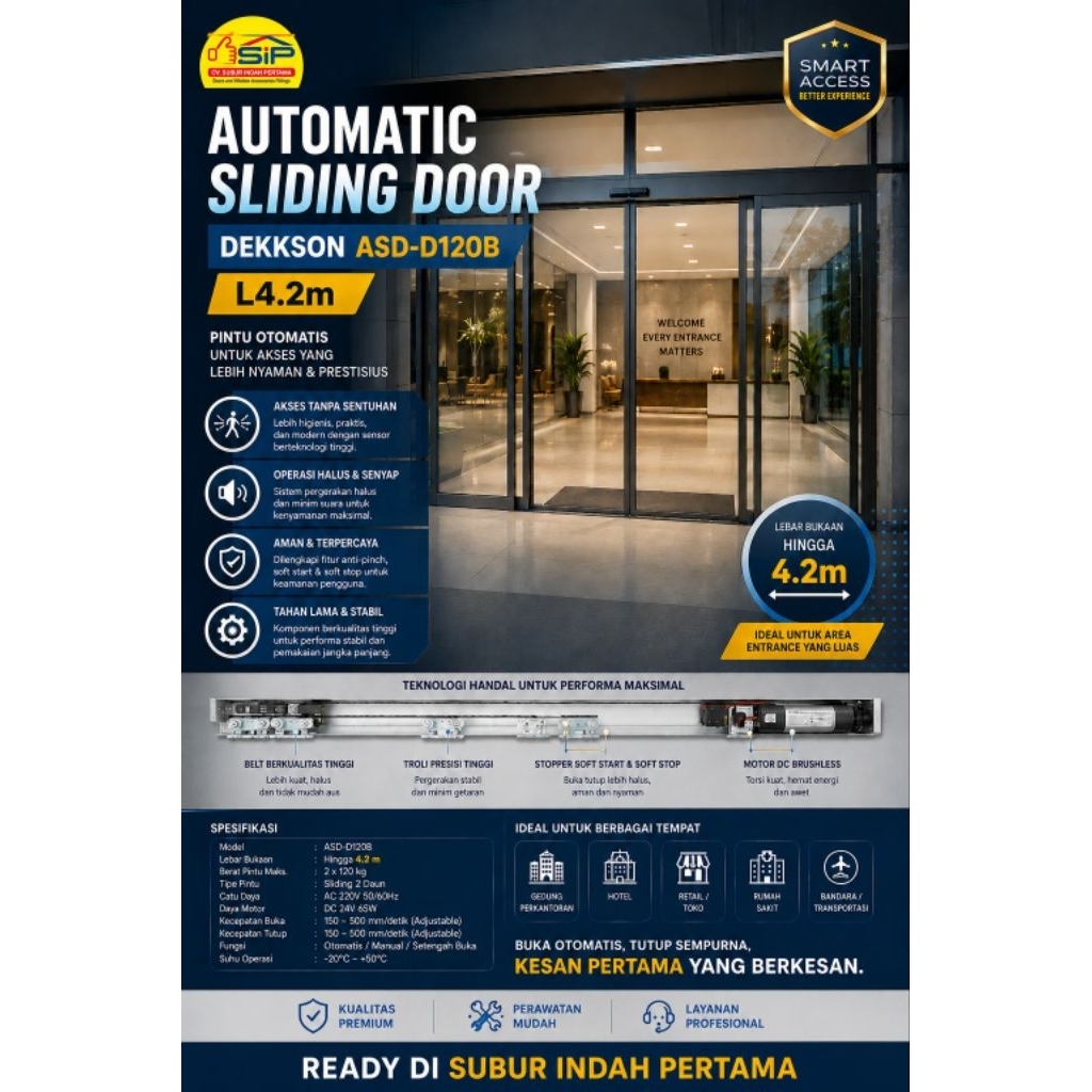 100228Automatic Sliding Door Dekkson ASD-D120B L4.2m