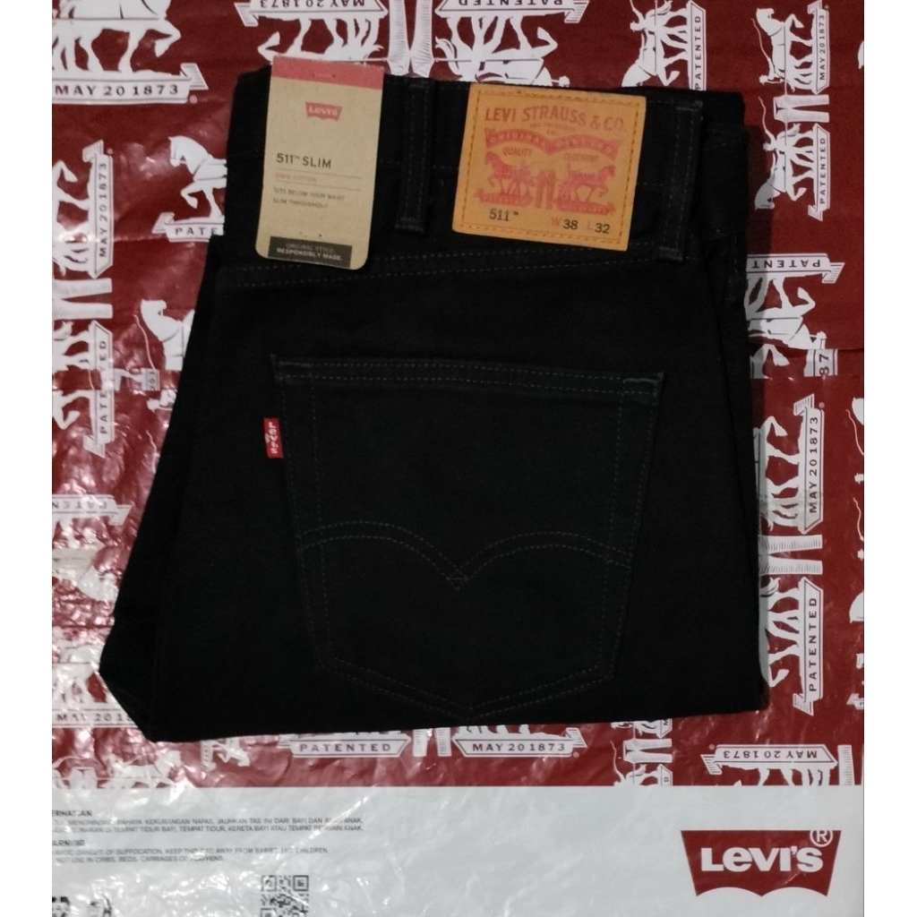 Celana Jeans 511 Original Size 38 Slim Non Stretch Jeans Black / Celana Denim Slim Fit Hitam Pekat B
