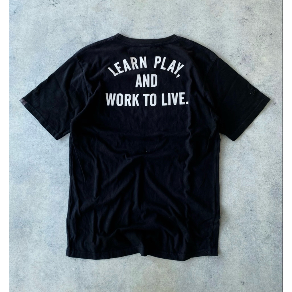 NEW ARRIVAL - Kaos Pria wtaps learn play logo black tee high quality