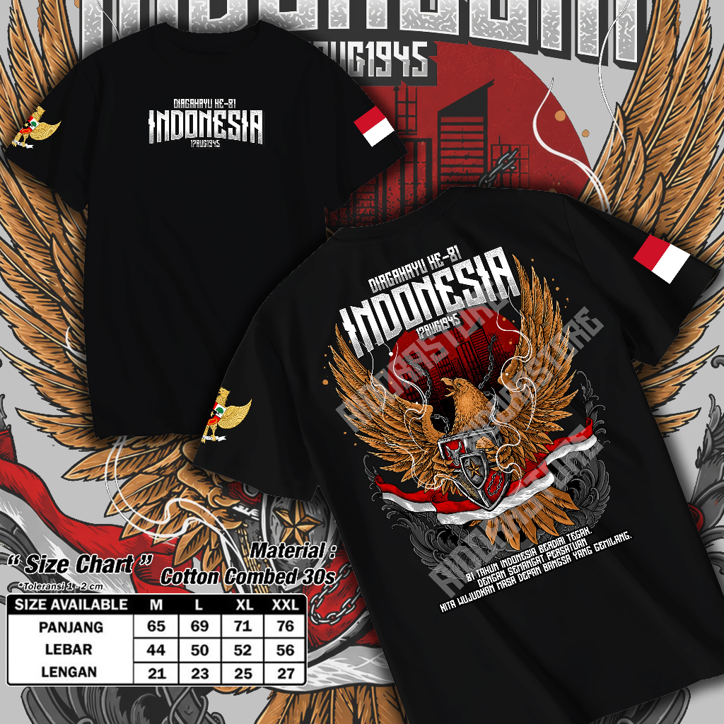 AIDORASTORE KAOS KEMERDEKAAN 17 AGUSTUS KE-81 V-5 TSHIRT BAJU INDONESIA 17 AGUSTUS 2026 DEWASA UNISE