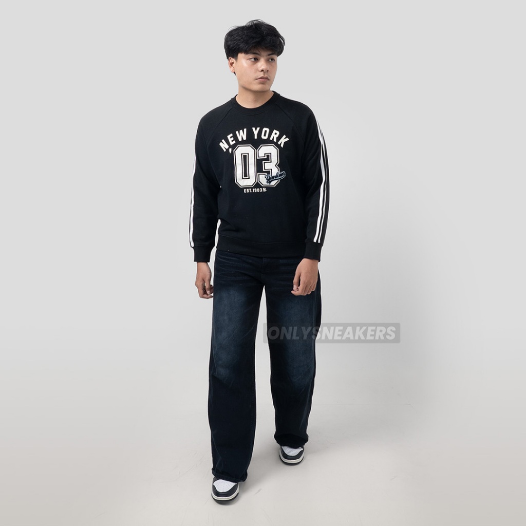 MLB NEW YORK YANKEES SPORTIVE VARSITY TRACK BLACK SWEATSHIRT