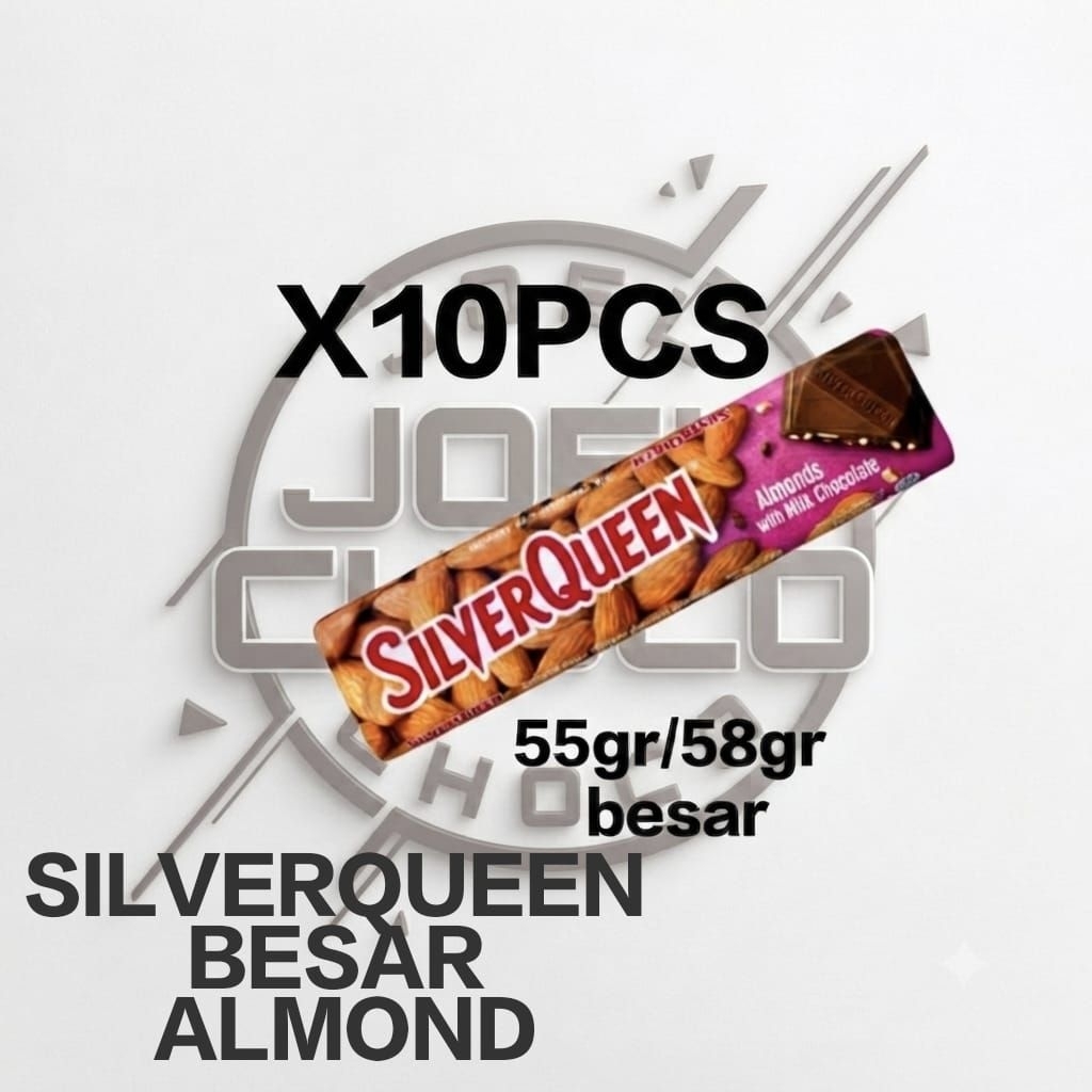 SILVERQUEEN COKELAT BESAR 52GR ALMOND REGULER (X10PCS) EXP TERBARU