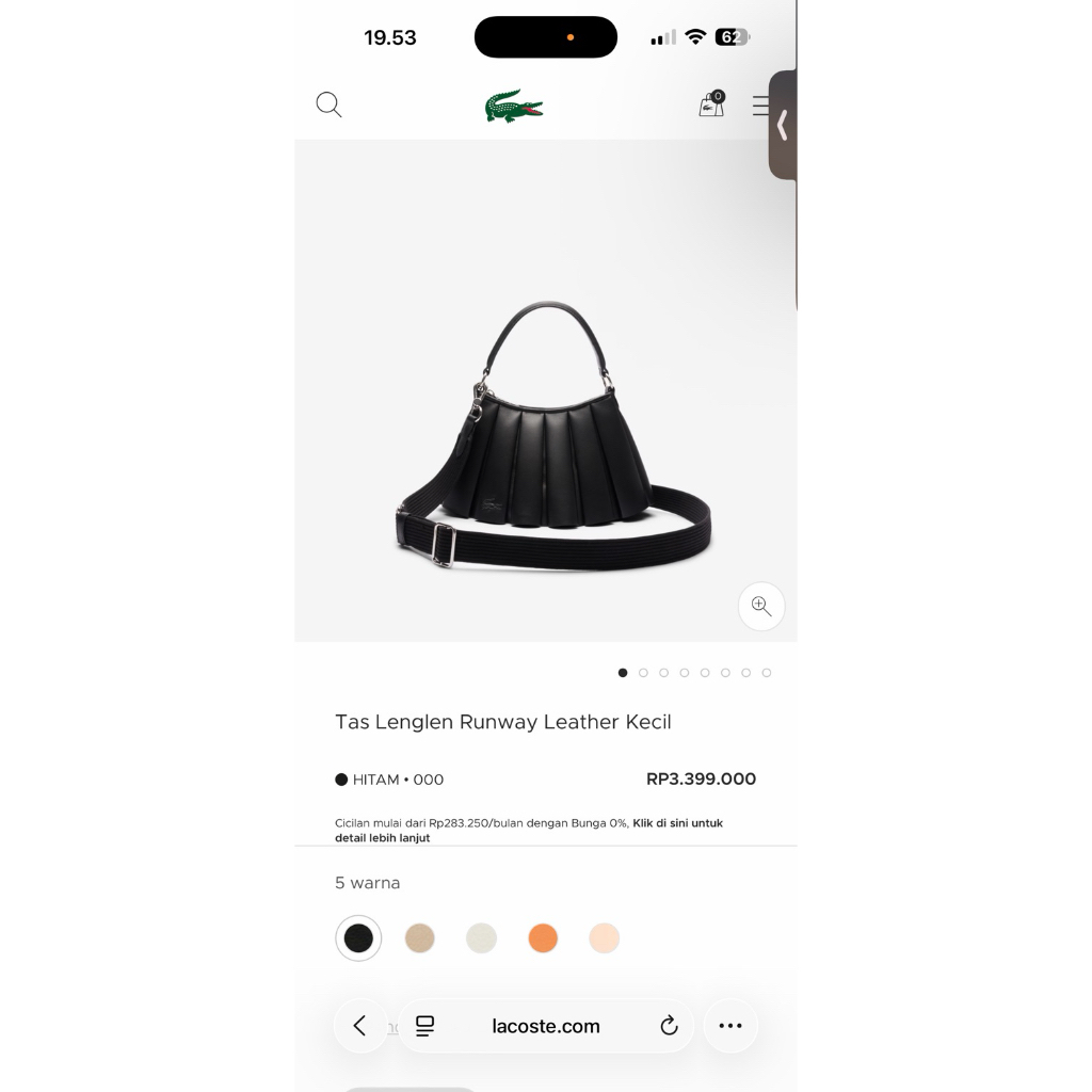 Lacoste Tas Lenglen Runway Leather Kecil