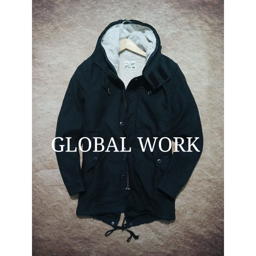 Jaket parka GLOBAL WORK kanvas tebal bekas pakai