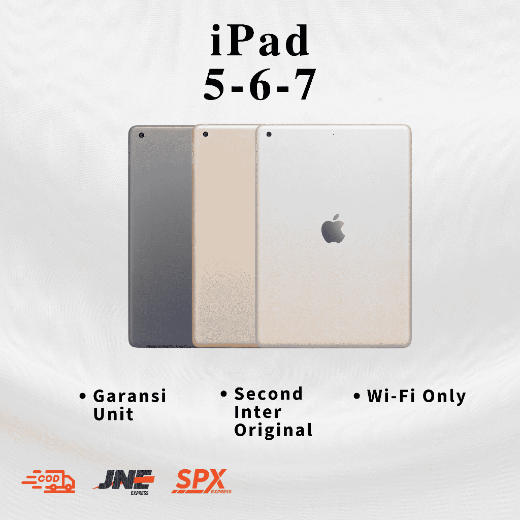 COD IPAD APPLE GEN 5 6 7 32GB 64GB 128GB WIFIONLY ORIGINAL TERMURAH 100 % BISA COD