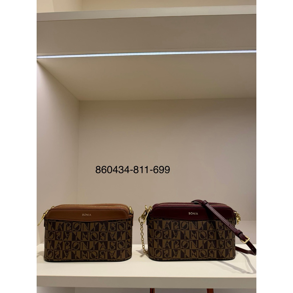 Pre Order tas bonia original sling bag monogram 2 zipper new arrival