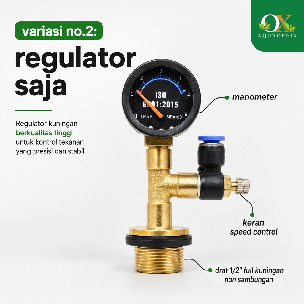 Regulator tabung co2 drat 1/2" DIY