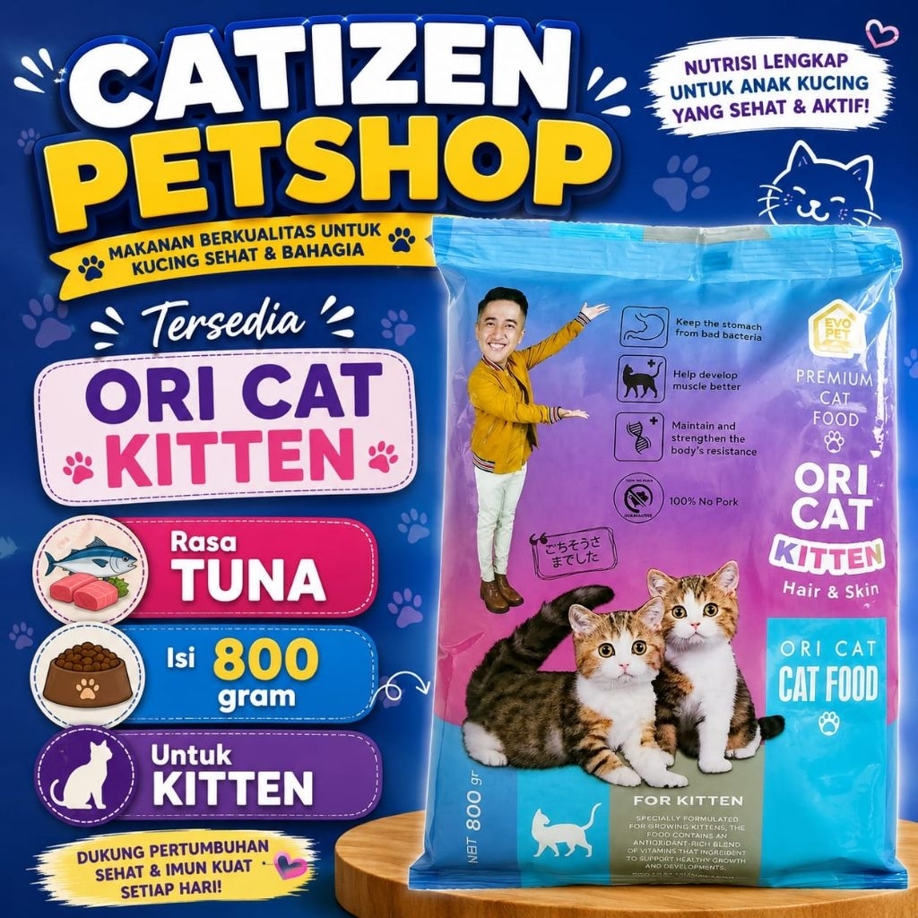 ORI CAT KITTEN. ORI CAT KITTEN 800 gram. ORI CAT KITTEN RASA TUNA