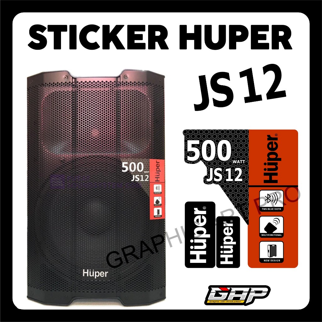 Sticker Huper Logo sound system logo speaker aktif huper