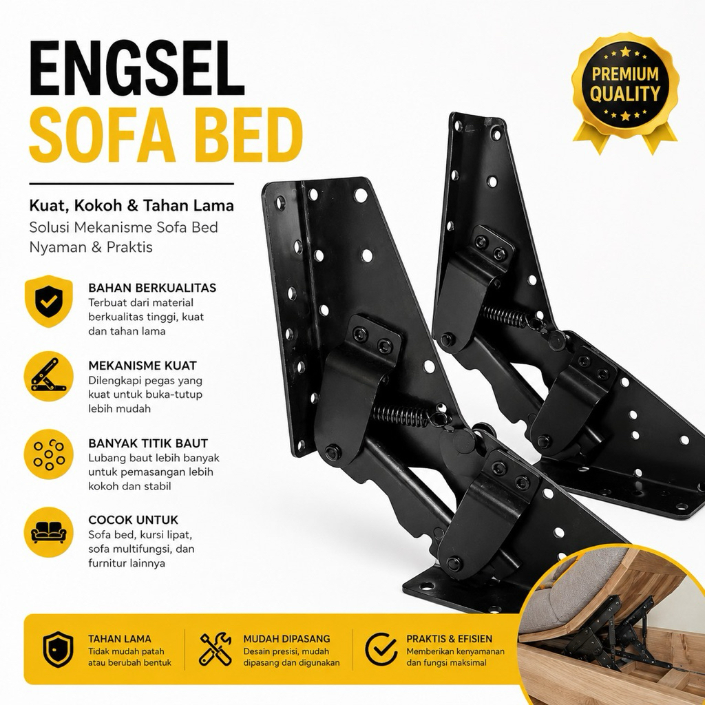 Engsel Sofa Bed Reflening Besar & Kecil Premium | Per 2pcs | Karunia Jaya