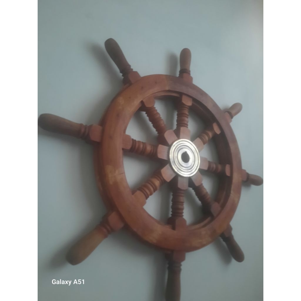 Kemudi Kapal Laut Kayu Jati 25" Preloved