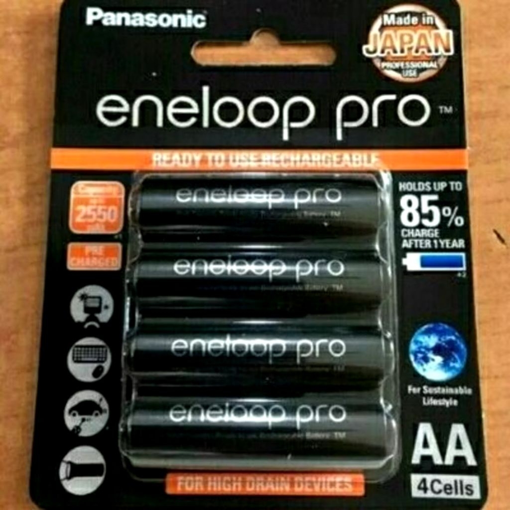 Original Eneloop Pro A2 2550 mAh , Batre Batere Baterai Battery Panasonic Eneloop Pro AA A2 2550mAh 