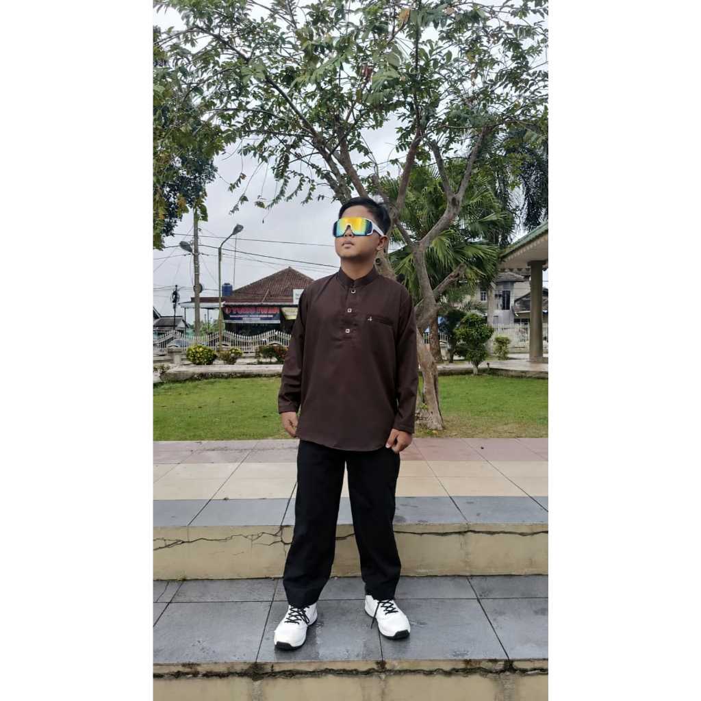 koko anak/kurta anak lengan panjang/koko putih/ baju muslim anak laki laki