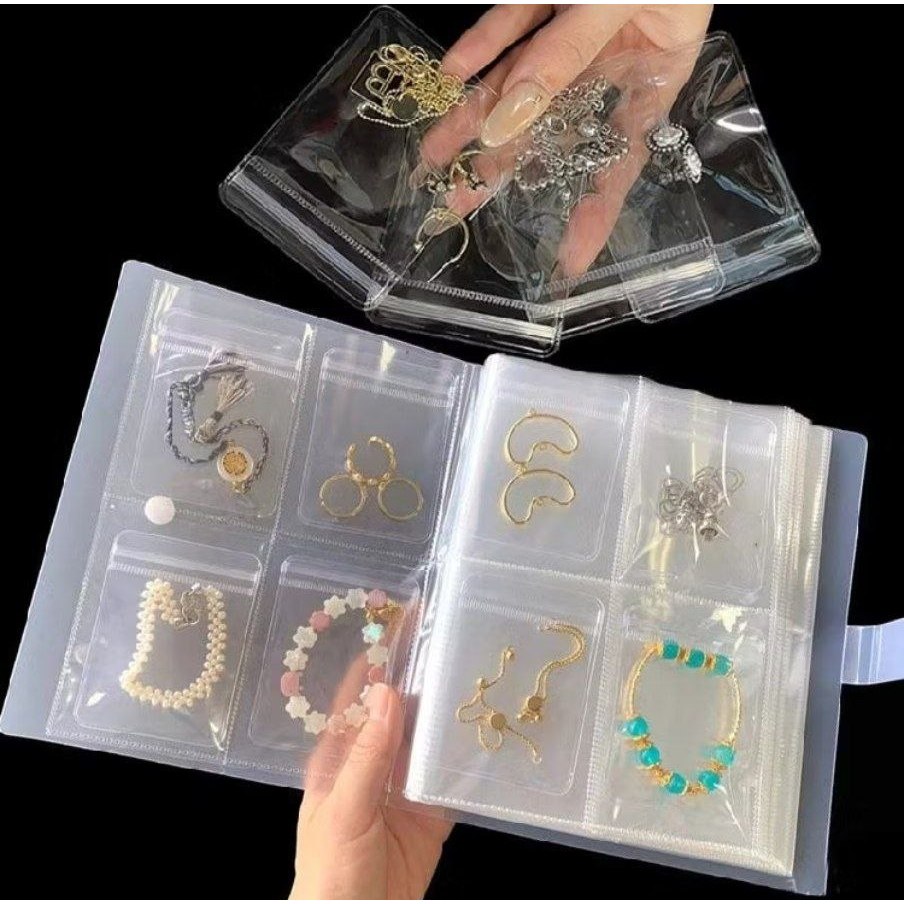 LV152 Jewellery Storage Book Set transparent jewelry storage book /  Tas Penyimpanan Aksesoris Perhi