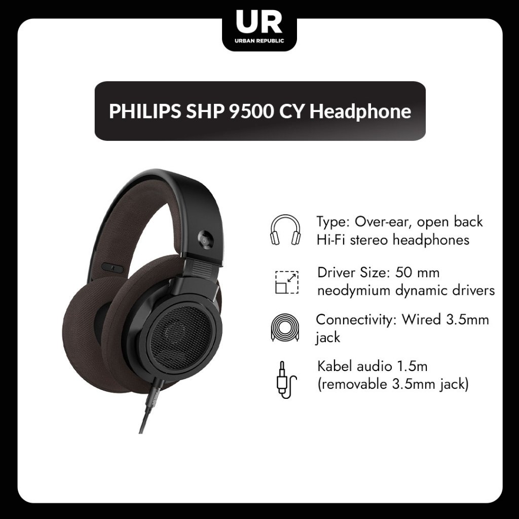 PHILIPS SHP 9500 CY Headphone - Black