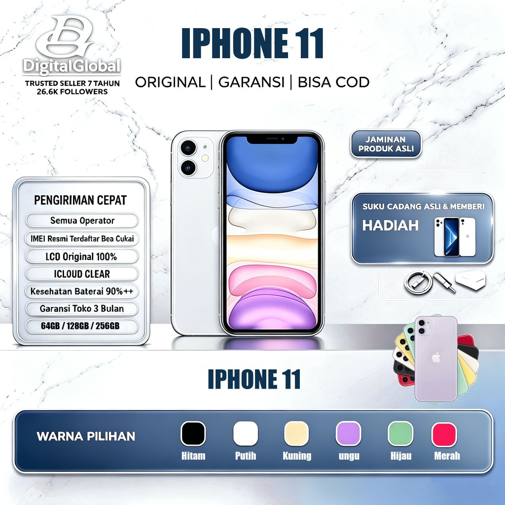IPHONE 11 256GB 128GB 64GB Second inter Normal Bekas Like New