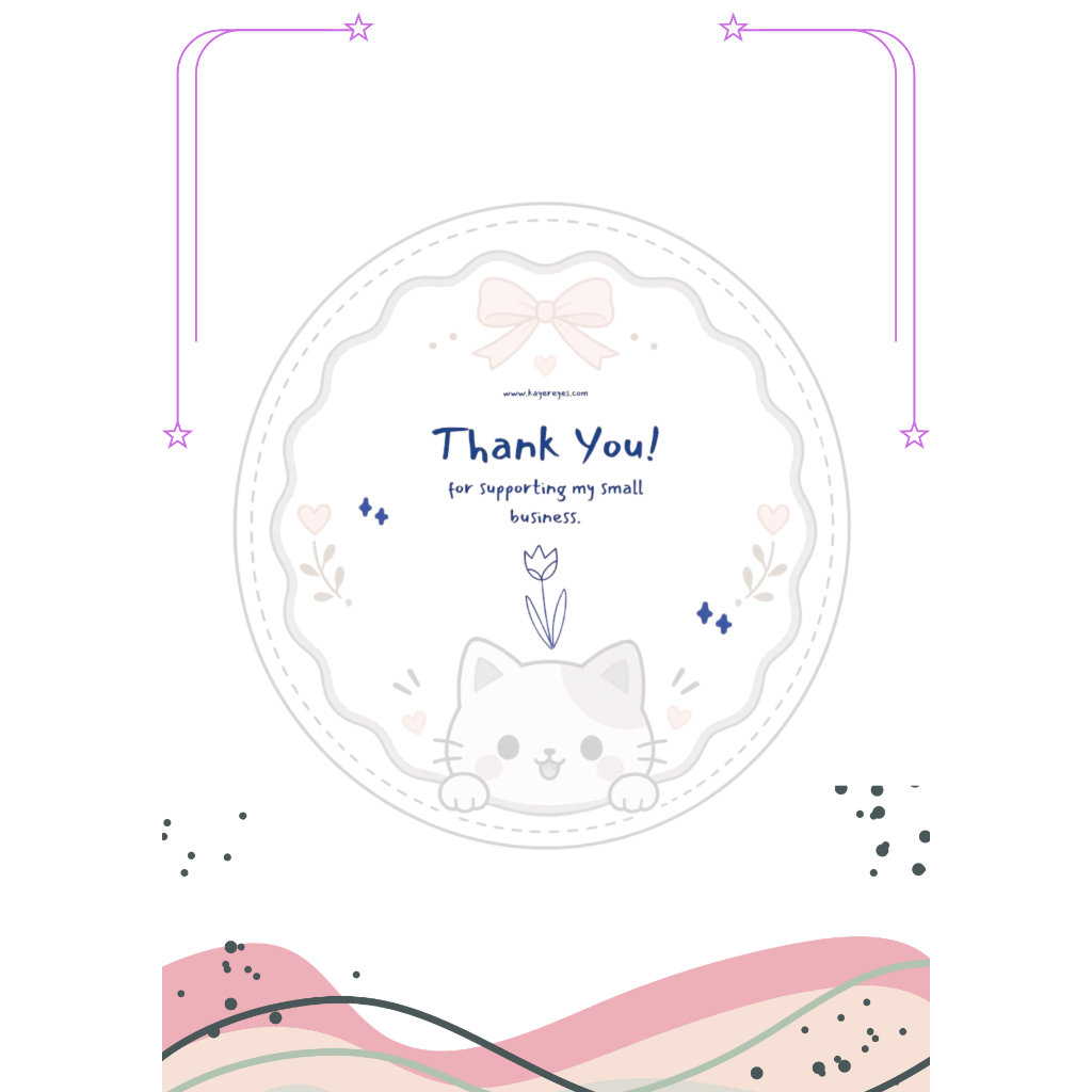 Alas Packing Thank You Custom Brand 6x9 cm | Kartu Ucapan Packing Olshop | Free Plastik OPP |