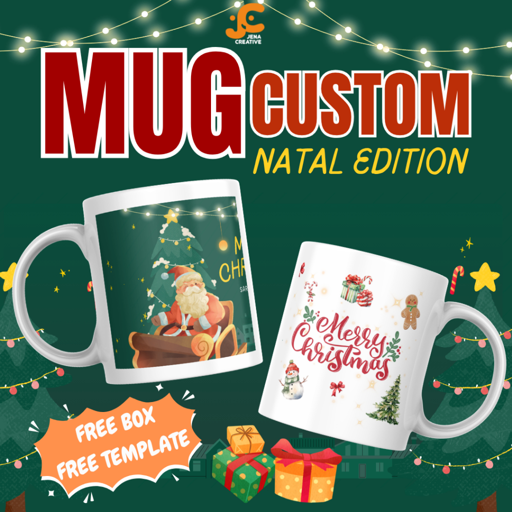 Custom Mug Natalan | Custom Mug Natal | Hampers Natal| Mug Custom Bebas Desain | Souvenir Natal | Mu
