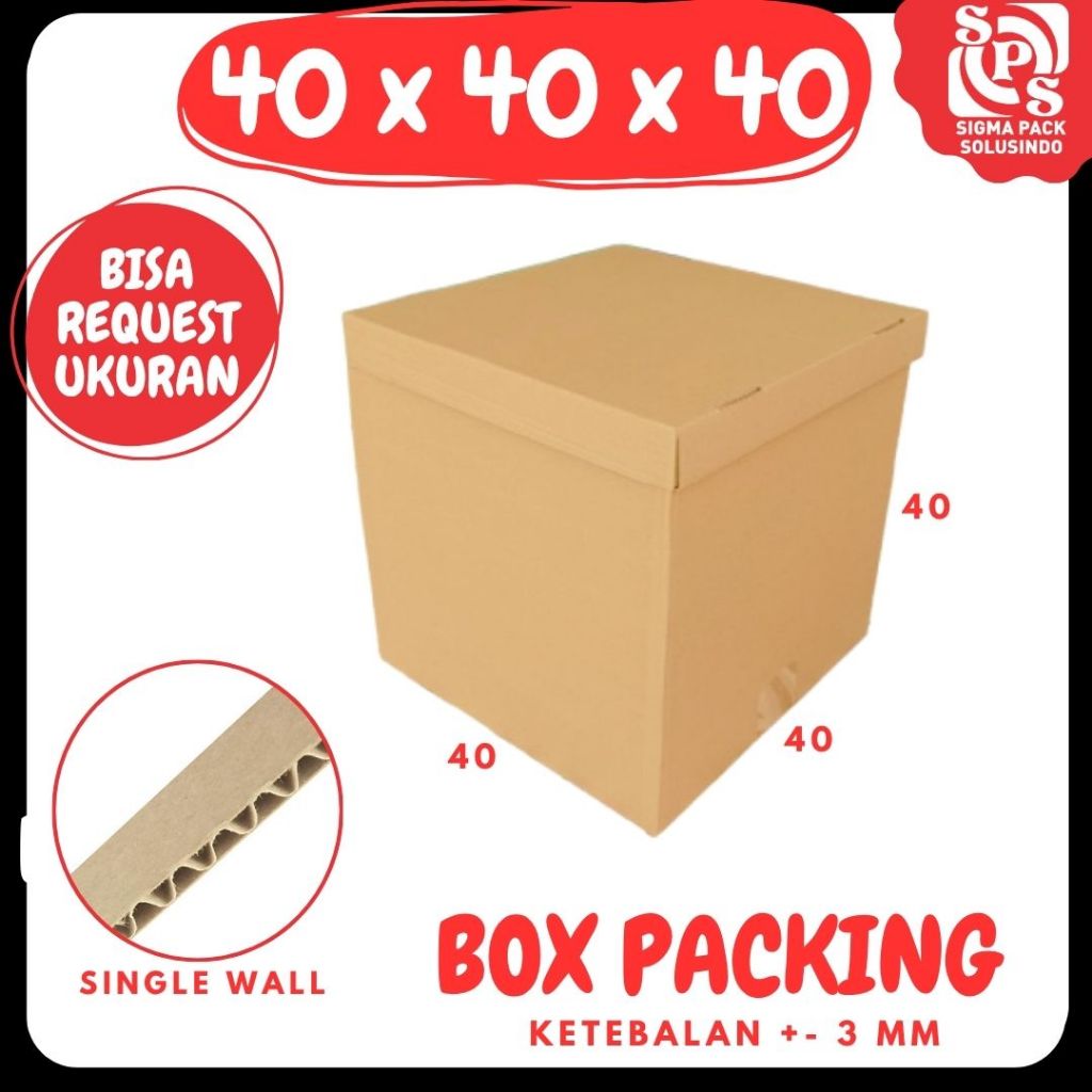 Kardus ulang tahun 40x40 / 30x30 / 25x25 / 20x20 / 15x15 (Set Top/Bot Heebe) Kardus Packing/Karton/P